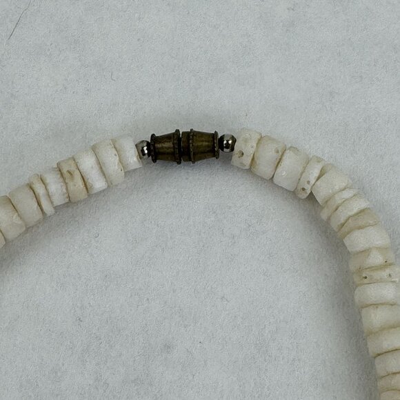 Vintage Seashell Necklace Natural Tropical Puka Shell Choker Pink White 18" - Picture 3 of 10